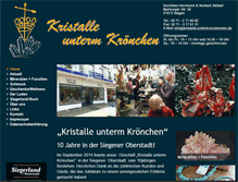 Tablet Screenshot of kristalle-unterm-kroenchen.de